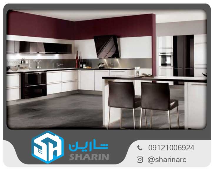 دکوراسیون آشپزخانه با ترکیب سه رنگ