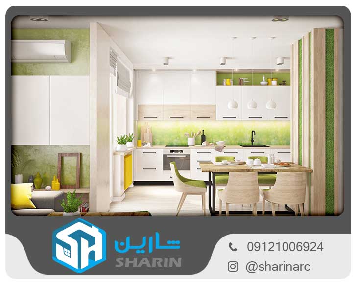 دکوراسیون آشپزخانه با رنگ سبز