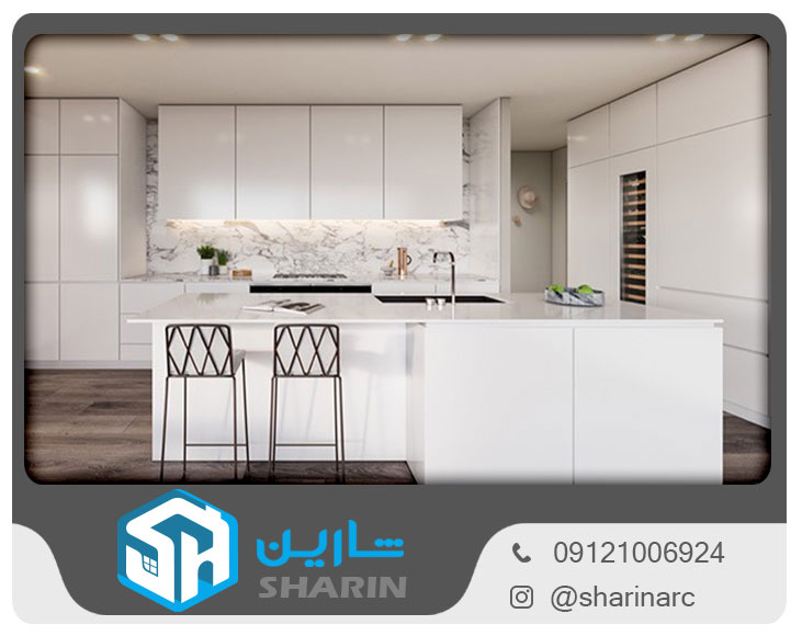 ساخت کابینت آشپزخانه سفید رنگ