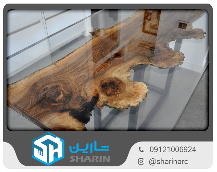 صفحه کابینت با ترکیب چوب و رزین