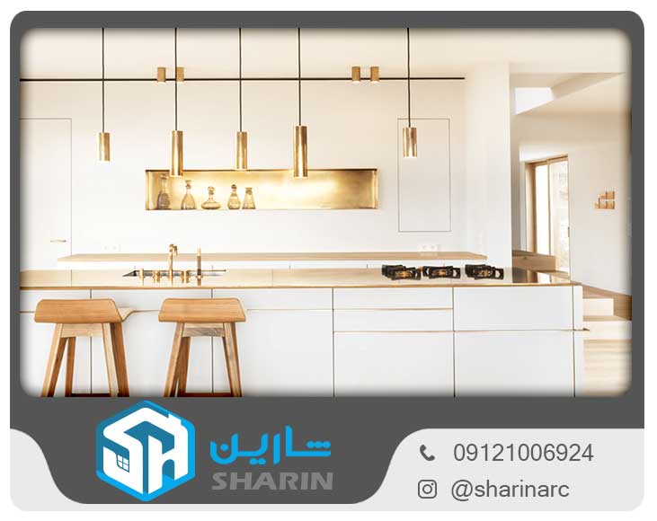 کابینت سفید طلایی