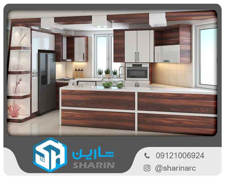کابینت دو رنگ آشپزخانه 
